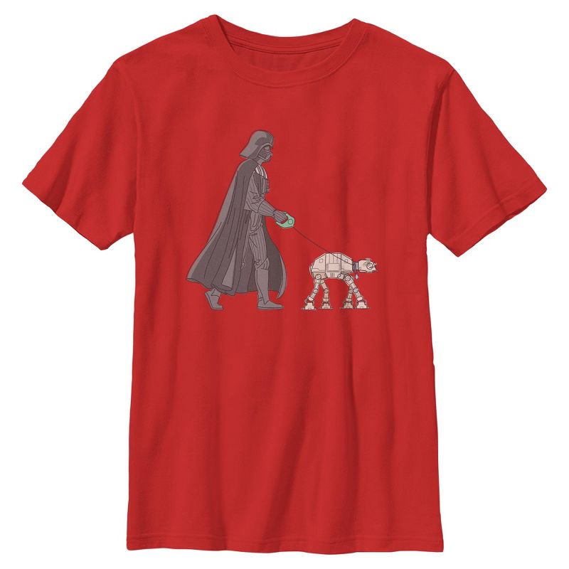 Boys Star Wars Darth Vader AT-AT Walking the Dog T Shirt