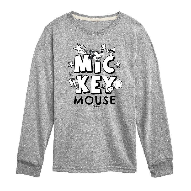 Boys' - Disney - Mickey Mouse Doodle Long Sleeve Graphic T-Shirt
