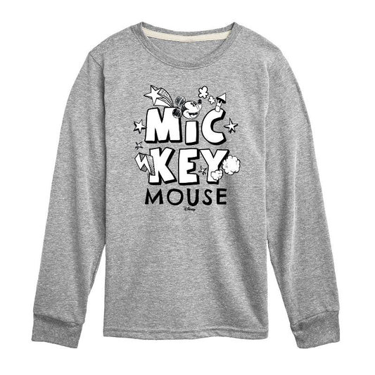 Boys' - Disney - Mickey Mouse Doodle Long Sleeve Graphic T-Shirt