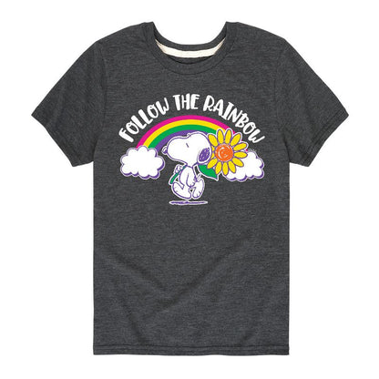 تي شيرت جرافيكي بأكمام قصيرة مطبوع عليه "فول سوداني" للأولاد - Follow The Rainbow