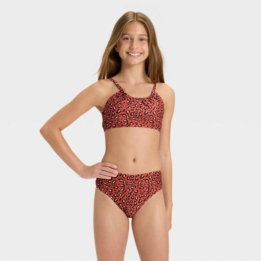 Girls' Happy Wildlife Bikini Set - art class™ Brown