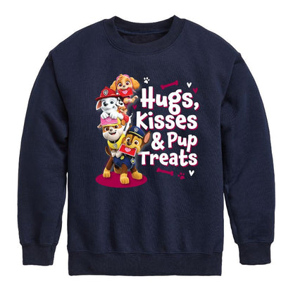 Boys' - Paw Patrol - Hugs Kisses Pup Treats Graphic Long Sleeve Fleece Sweatshirt