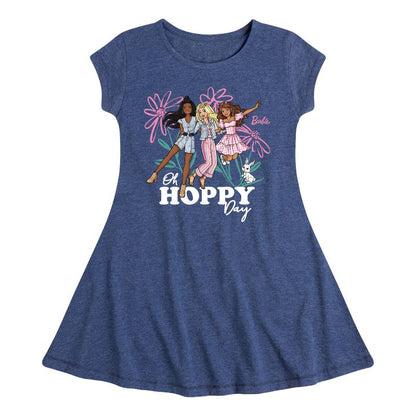 فستان باربي - مناسب لعيد الفصح بأكمام قصيرة - للبنات