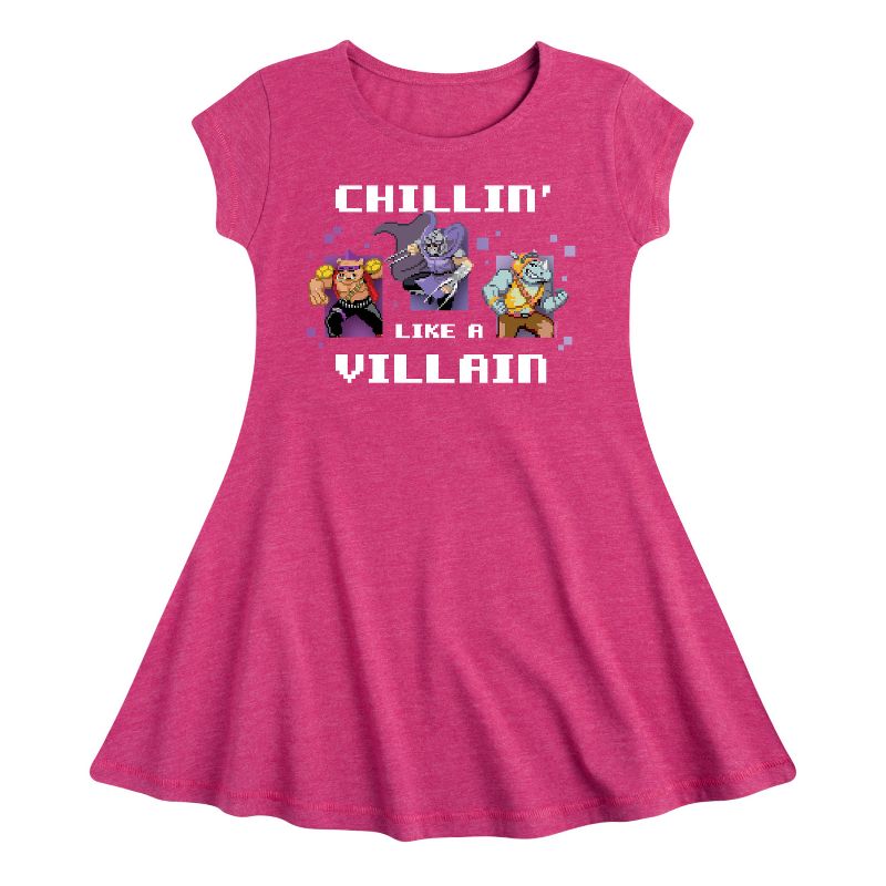 Girls' - Teenage Mutant Ninja Turtles - Chillin Like A Villain Fit & Flair Cap Sleeve Dress