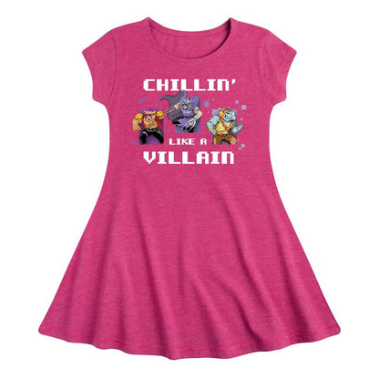 Girls' - Teenage Mutant Ninja Turtles - Chillin Like A Villain Fit & Flair Cap Sleeve Dress