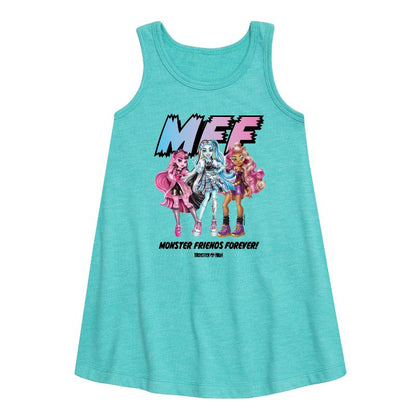 Girls' - Monster High - Monster Friends Forever Graphic Sleeveless Aline Dress