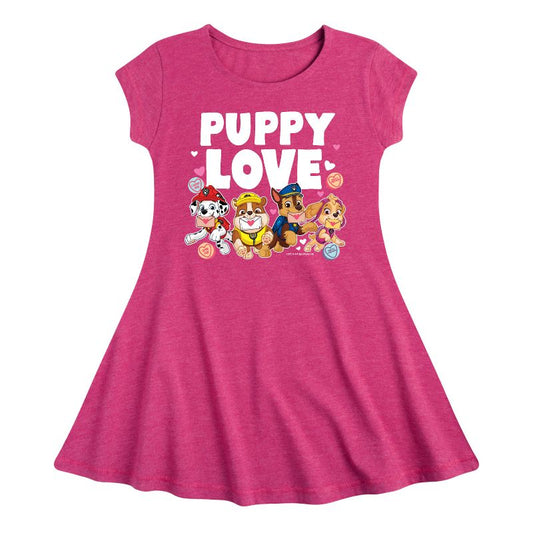 Girls' - Paw Patrol - Puppy Luv Fit & Flair Cap Sleeve Dress