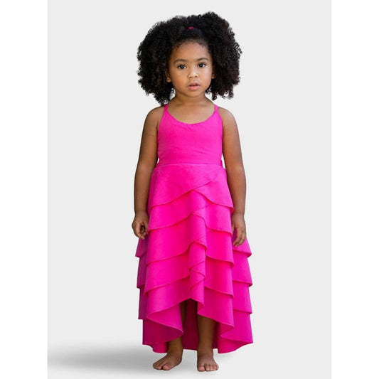 Pretty Petal Pink Tiered Dress Mia Belle Girls