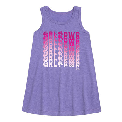 فستان باربي - قوة الفتاة في موجة الوهم بدون أكمام برسومات خطية للبنات