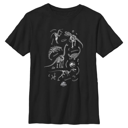 Boys Jurassic World Fossil Collage T Shirt