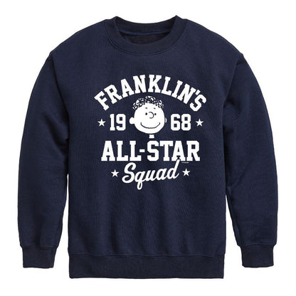 Boys' - Peanuts - Franklins All Star Squad Graphic Long Sleeve Fleece Sweatshirt