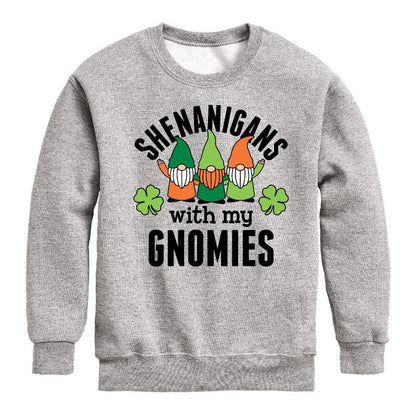 Boys' - Instant Message - St. Patrick's Day Shenanigans with my Gnomies Graphic Long Sleeve Fleece Sweatshirt