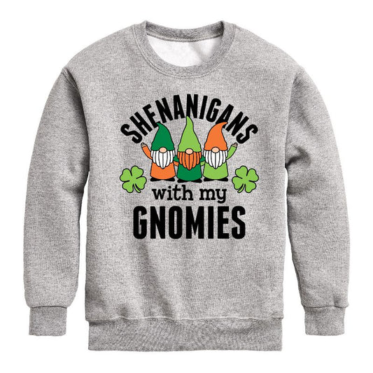 Boys' - Instant Message - St. Patrick's Day Shenanigans with my Gnomies Graphic Long Sleeve Fleece Sweatshirt