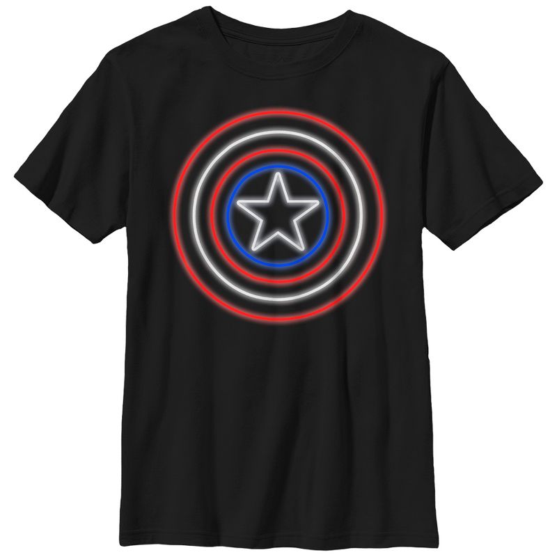 تي شيرت Marvel Captain America Shield Neon Light للأولاد