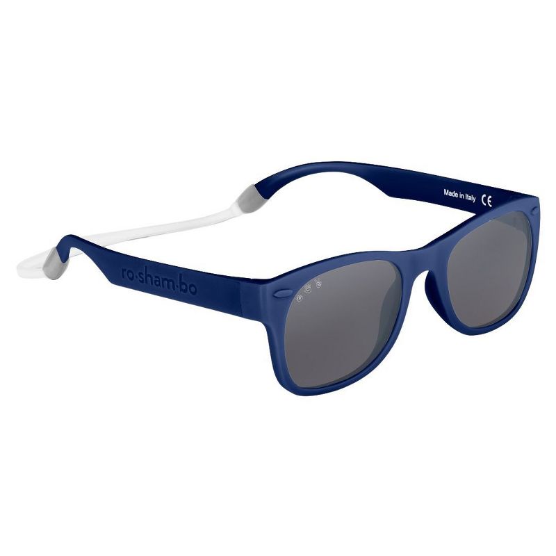 Roshambo Bend-in-Half Flexible Kids Sunglasses | Made in Italy | Polarized UV400 Lens | Carrying Sleeve, Silicone Strap & Ear Locks Included!