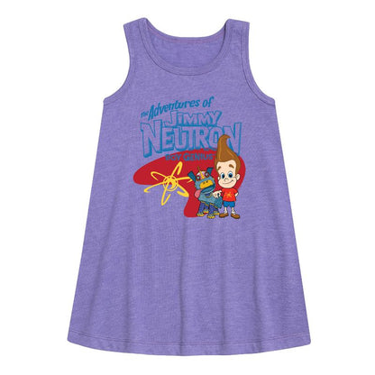 Girls' - Jimmy Neutron - Adventures of Jimmy Neutron Graphic Sleeveless Aline Dress