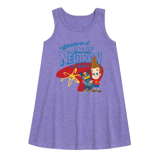 Girls' - Jimmy Neutron - Adventures of Jimmy Neutron Graphic Sleeveless Aline Dress