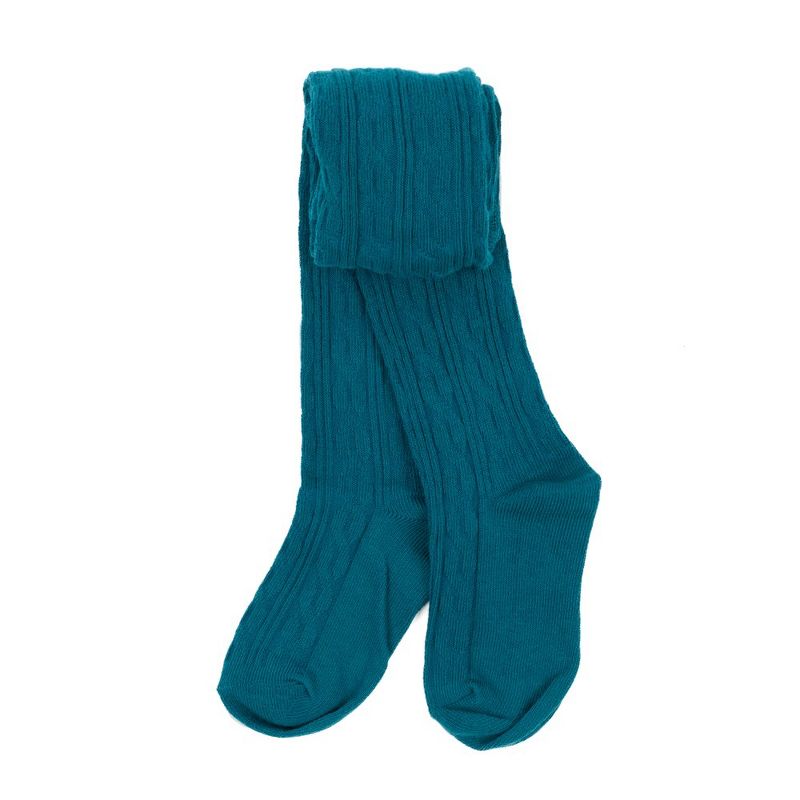 Leveret Girls  Boho Solid Color Cable Knit Tights