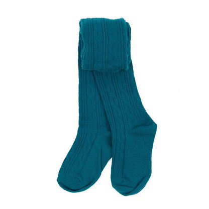 Leveret Girls  Boho Solid Color Cable Knit Tights