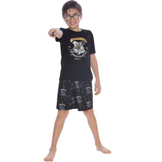 HARRY POTTER Boys Little Hogwarts Wizard Crest Pajama Short Set Hogwarts