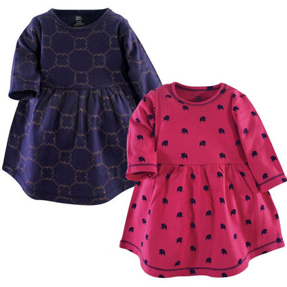 Luvable Friends Hudson Baby Long-Sleeve Dresses 2pk (Part 3)