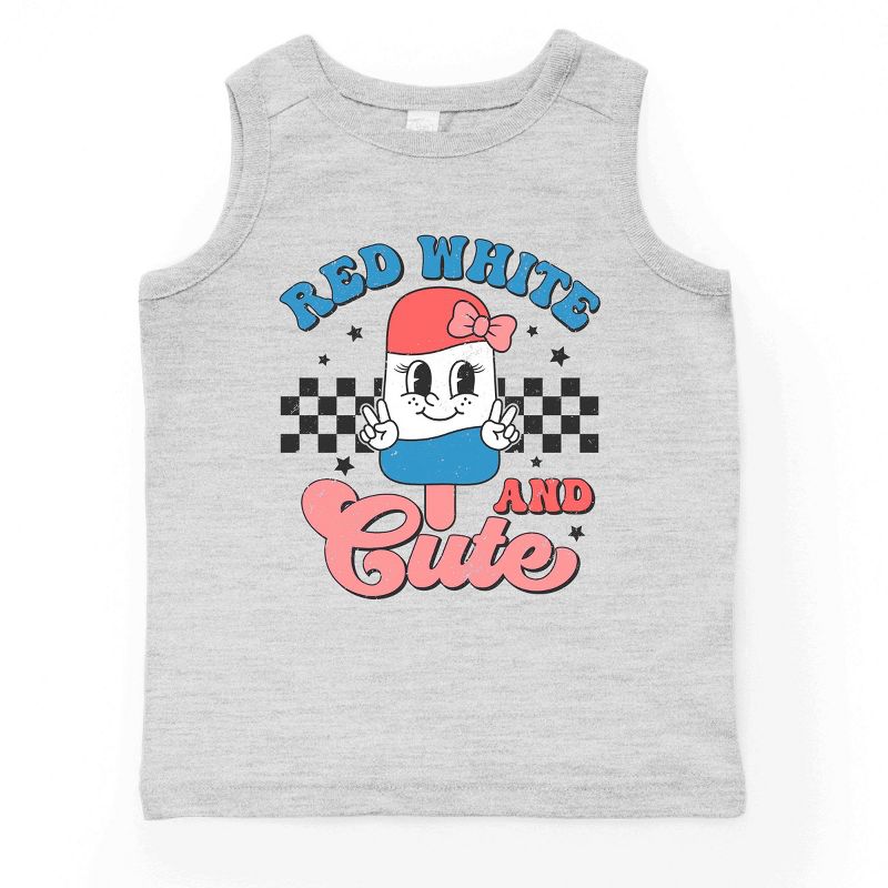 بلوزة شبابية بدون أكمام بتصميم لطيف باللونين الأحمر والأبيض من متجر جونيبر