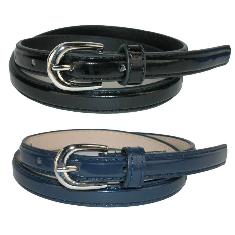 CTM Kid's Skinny Dress Belt (Pack of 2 Colors)