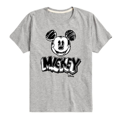 Boys' - Disney - Mickey Mouse Sketched Short Sleeve Graphic T-Shirt