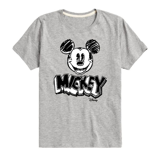 Boys' - Disney - Mickey Mouse Sketched Short Sleeve Graphic T-Shirt