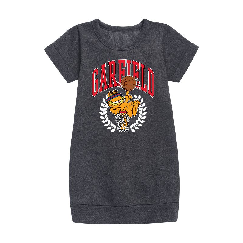 Girls' - Garfield - Basketball Graphic Short Sleeve Fleece Dress