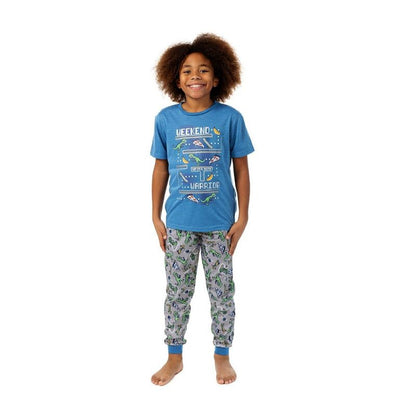 Sleep On It Boys 2-Piece Short-Sleeve Jersey Pajama Pants Set