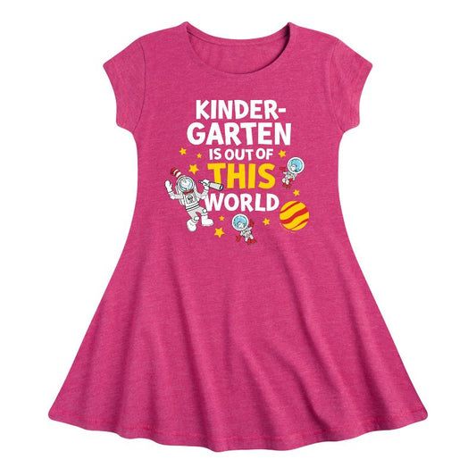 Girls' - Dr. Seuss - Kindergarten Out Of This World Fit & Flair Cap Sleeve Dress