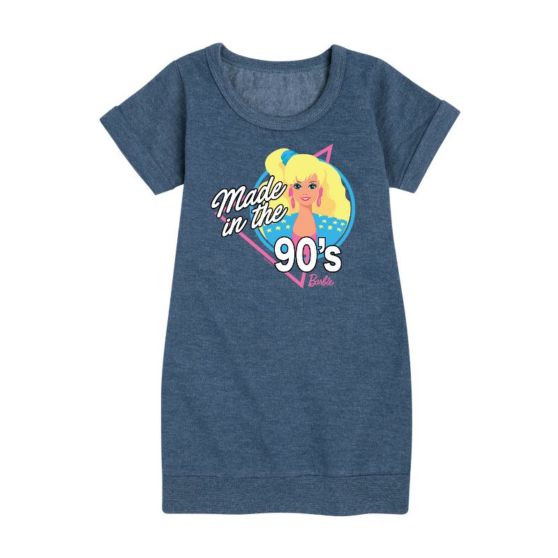 Girls' - Barbie - Made in the 90's Graphic Short Sleeve Fleece Dress