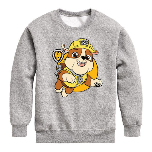 Boys' - Paw Patrol - Rubble Sketch Graphic Long Sleeve Fleece Sweatshirt