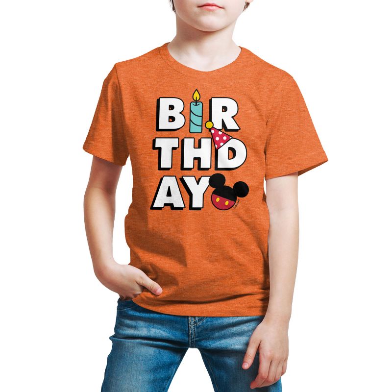 Boys' - Disney - Mickey Birthday Icons Short Sleeve Graphic T-Shirt
