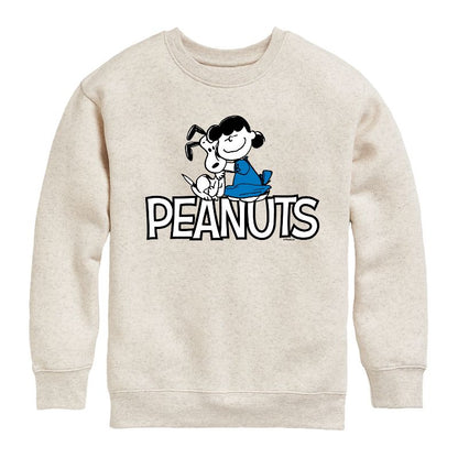 Boys' - Peanuts - Snoopy And Lucy Graphic Long Sleeve Fleece Sweatshirt
