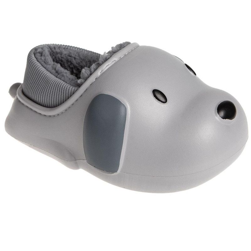 FOAMWALK Toddler Boy's Novelty Clogs with Faux Shearling and Fur Lining - Cute Shark and Dog Clogs for Toddler