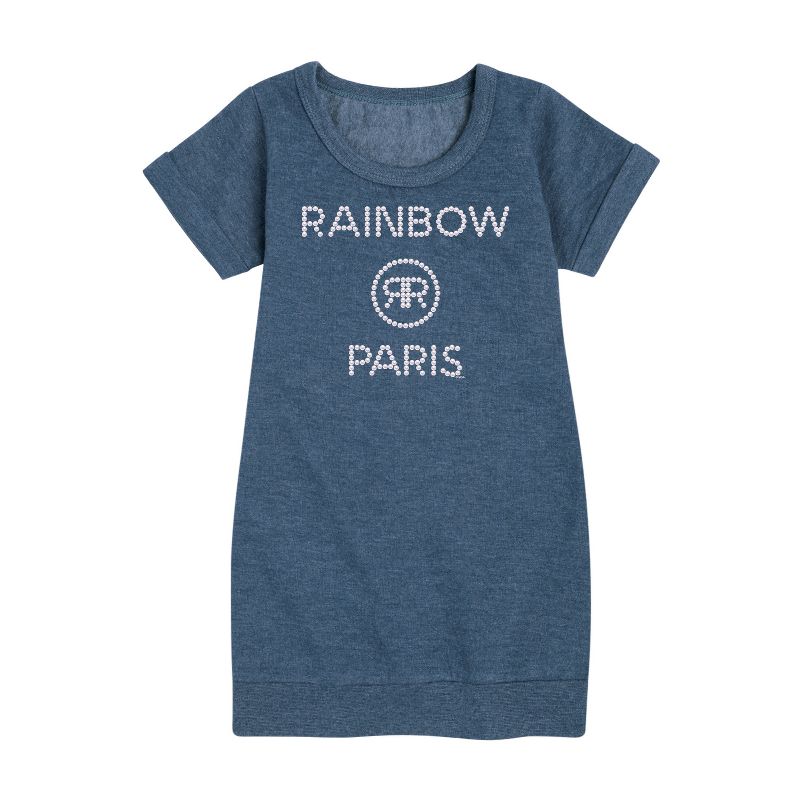 Girls' - Rainbow High - Rainbow Paris Pearls Graphic Short Sleeve Fleece Dress