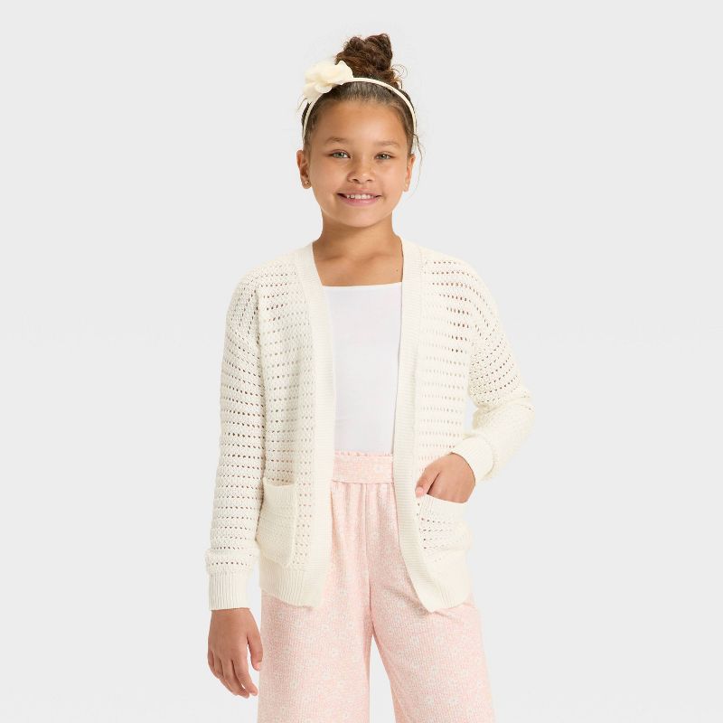 Girls' Pointelle Cardigan - Cat & Jack™