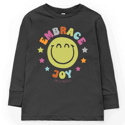 تي شيرت بأكمام طويلة من مجموعة Embrace Joy Youth من متجر Juniper Shop SmileyWorld