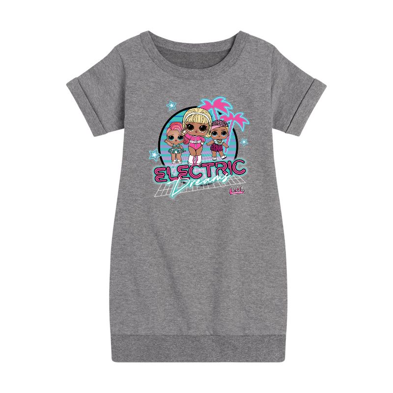 فستان صوف بأكمام قصيرة مطبوع عليه رسمة "إلكتريك دريمز" للبنات - مفاجأة LOL!