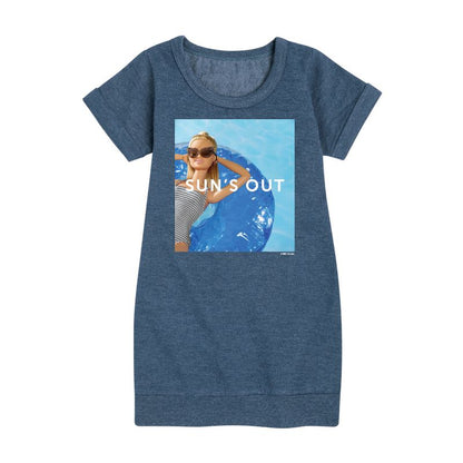 Girls' - Barbie - Sun's Out Graphic Short Sleeve Fleece Dress