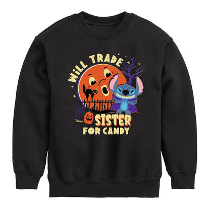 Boys' - Disney - Will Trade Sister For Candy Graphic Long Sleeve Fleece Sweatshirt