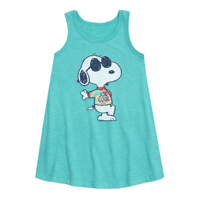 Girls' - Peanuts - Joe Cool' Tie Dye Graphic Sleeveless Aline Dress