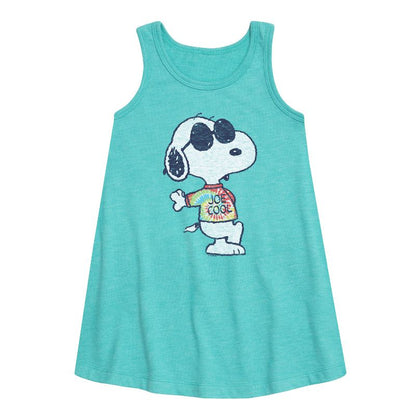Girls' - Peanuts - Joe Cool' Tie Dye Graphic Sleeveless Aline Dress