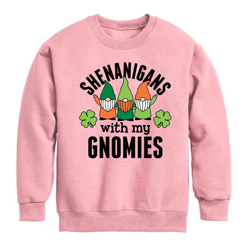 Boys' - Instant Message - St. Patrick's Day Shenanigans with my Gnomies Graphic Long Sleeve Fleece Sweatshirt