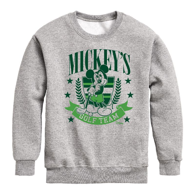 Boys' - Disney - Mickeys Golf Team Graphic Long Sleeve Fleece Sweatshirt