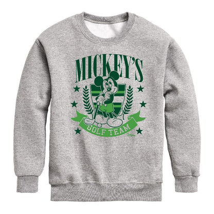 Boys' - Disney - Mickeys Golf Team Graphic Long Sleeve Fleece Sweatshirt