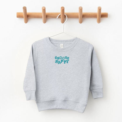 The Juniper Shop Embroidered Choose Happy Smiley Face Toddler Graphic Sweatshirt