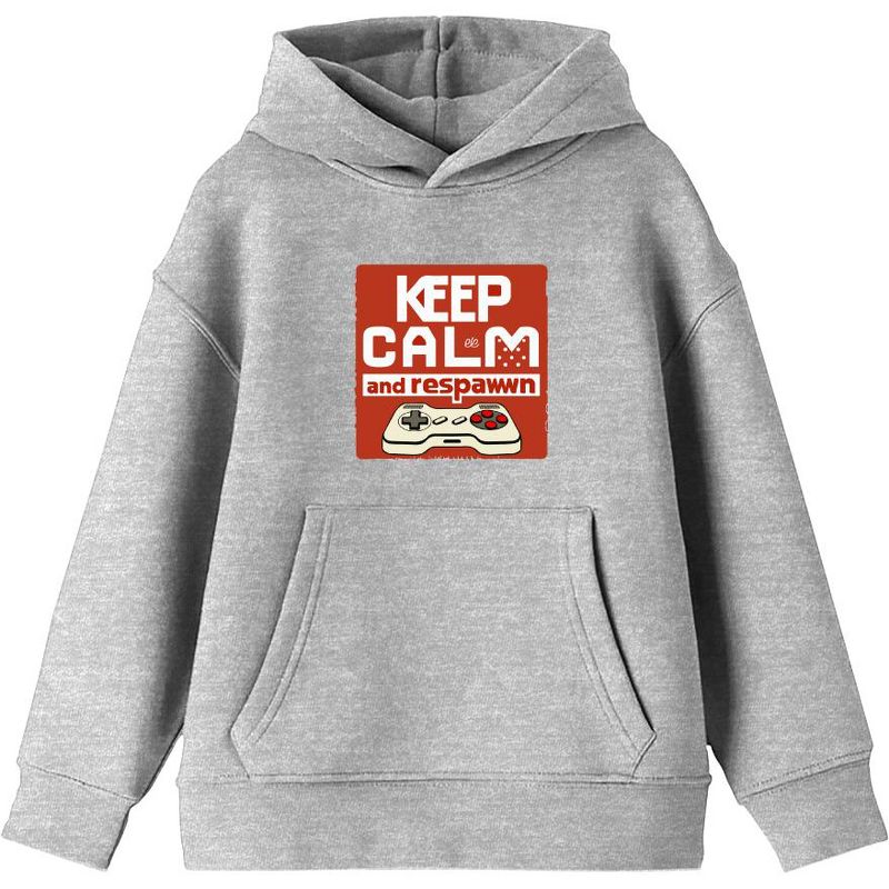 Keep Calm and Respawn Controller Youth Long Sleeve Hoodie